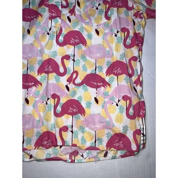 Chubbies The Nutter Shirt Men Size S Flamingo Hawaiian 1/2 Button Beach Tropical - Picture 4 of 16